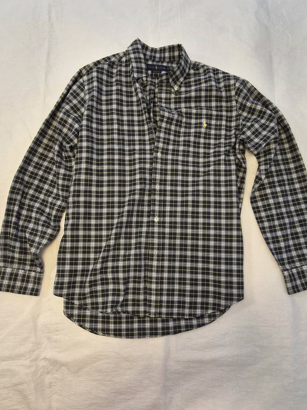 Ralph Lauren Men’s Black & White Plaid Button-Down Shirt